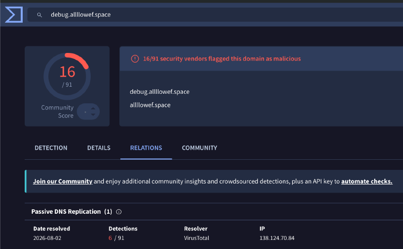 Domain reputation check